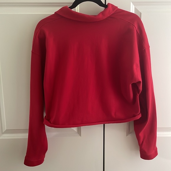Red Topshop Cropped Long Sleeve Shirt - Picture 2 of 2